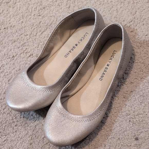 Lucky Brand Light Gold Ballet Flats Size 6.5 - Picture 1 of 9
